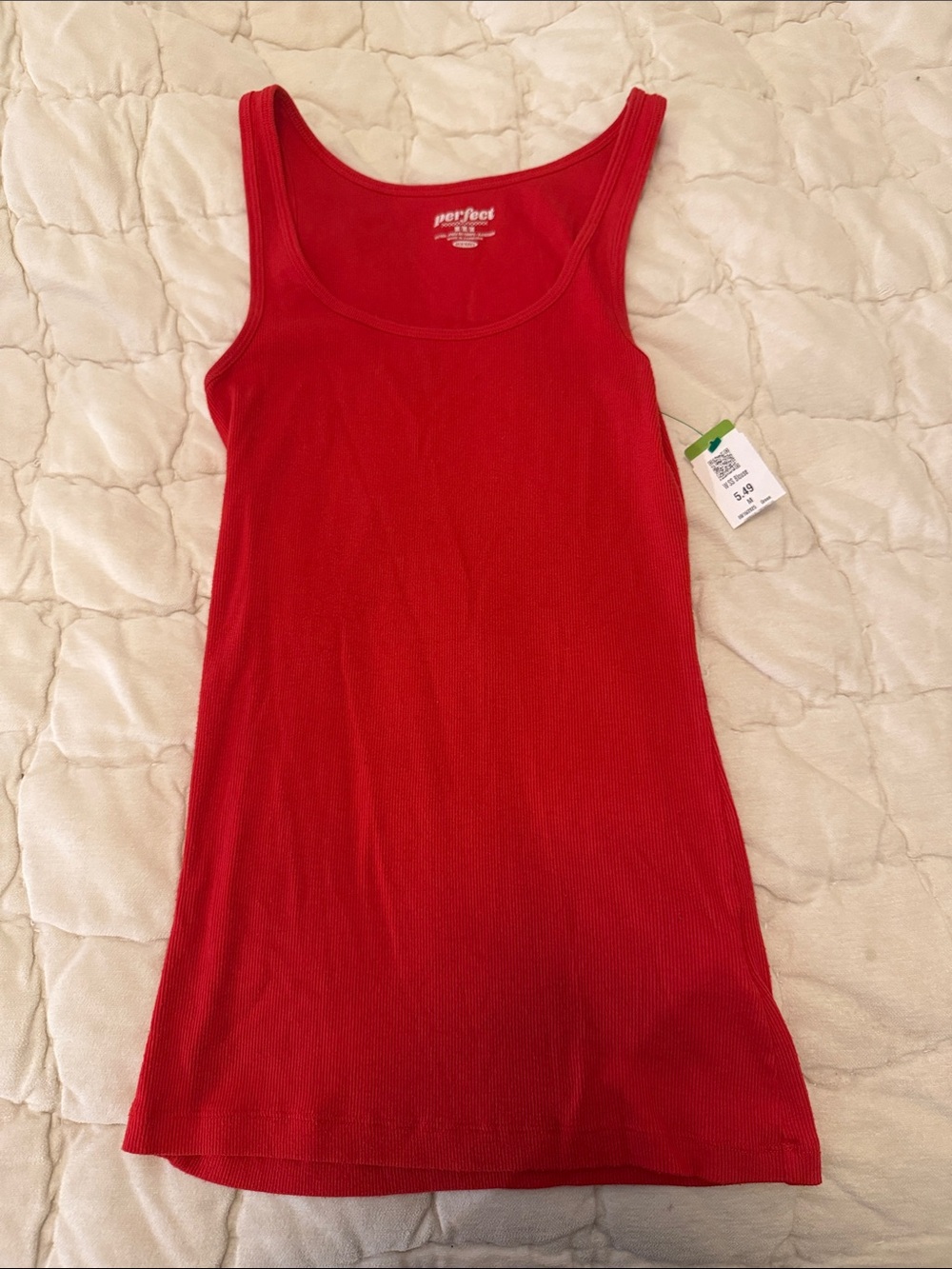 Old Navy Red Ribbed Tank Top - Scoop Neck Sleeveless